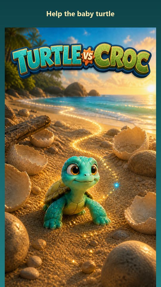 Turtle vs Croc: help the baby turtle