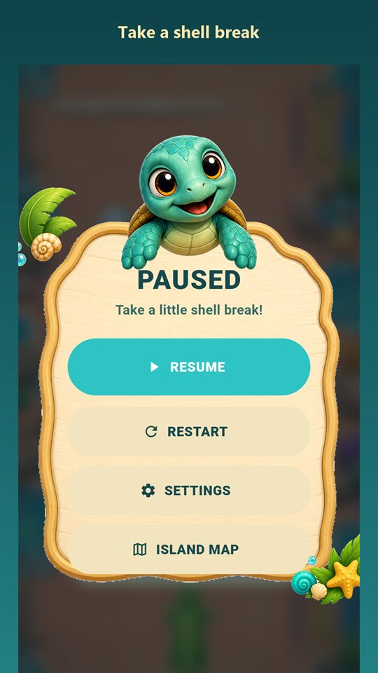 Turtle vs Croc: pause menu